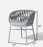 Arcuri Outdoor Patio Seating Set Chair Only Braided & Rope - Image 7