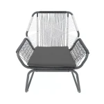 Crimson Outdoor Patio Seating Set 2 Chairs and 1 Table Set (White + Dark Grey) - Image 6