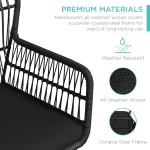 Horizon Outdoor Patio Seating Set 2 Chairs and 1 Table Set (Black) - Image 3