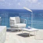 Astor Outdoor Garden Balcony Sofa Set 3 Seater , 2 Single Seater and 1 Center Table Set Braid & Rope (Grey-Off White) - Image 3