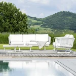 Astor Outdoor Garden Balcony Sofa Set 3 Seater , 2 Single Seater and 1 Center Table Set Braid & Rope (Grey-Off White) - Image 4
