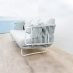 Astor Outdoor Garden Balcony Sofa Set 3 Seater , 2 Single Seater and 1 Center Table Set Braid & Rope (Grey-Off White) - Image 7