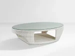Arroz Outdoor Patio Seating Set 4 Single Seater and 1 Table Set (White + Green) - Image 4