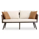tya Kisele Outdoor Sofa Set 2 Seater, 2 Single seater and 1 Center Table (Brown) Braided & Rope - Image 2