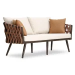 tya Kisele Outdoor Sofa Set 2 Seater, 2 Single seater and 1 Center Table (Brown) Braided & Rope - Image 3