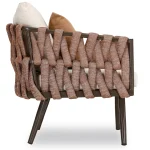 tya Kisele Outdoor Sofa Set 2 Seater, 2 Single seater and 1 Center Table (Brown) Braided & Rope - Image 5