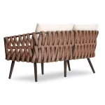 tya Kisele Outdoor Sofa Set 2 Seater, 2 Single seater and 1 Center Table (Brown) Braided & Rope - Image 4