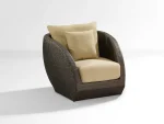 Zomera Outdoor Garden Balcony Sofa Set 2 Seater, 2 Single seater and 1 Center Table With Side Table Set (Brown + Tan) - Image 2