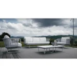 Astor Outdoor Garden Balcony Sofa Set 3 Seater , 2 Single Seater and 1 Center Table Set Braid & Rope (Grey-Off White)