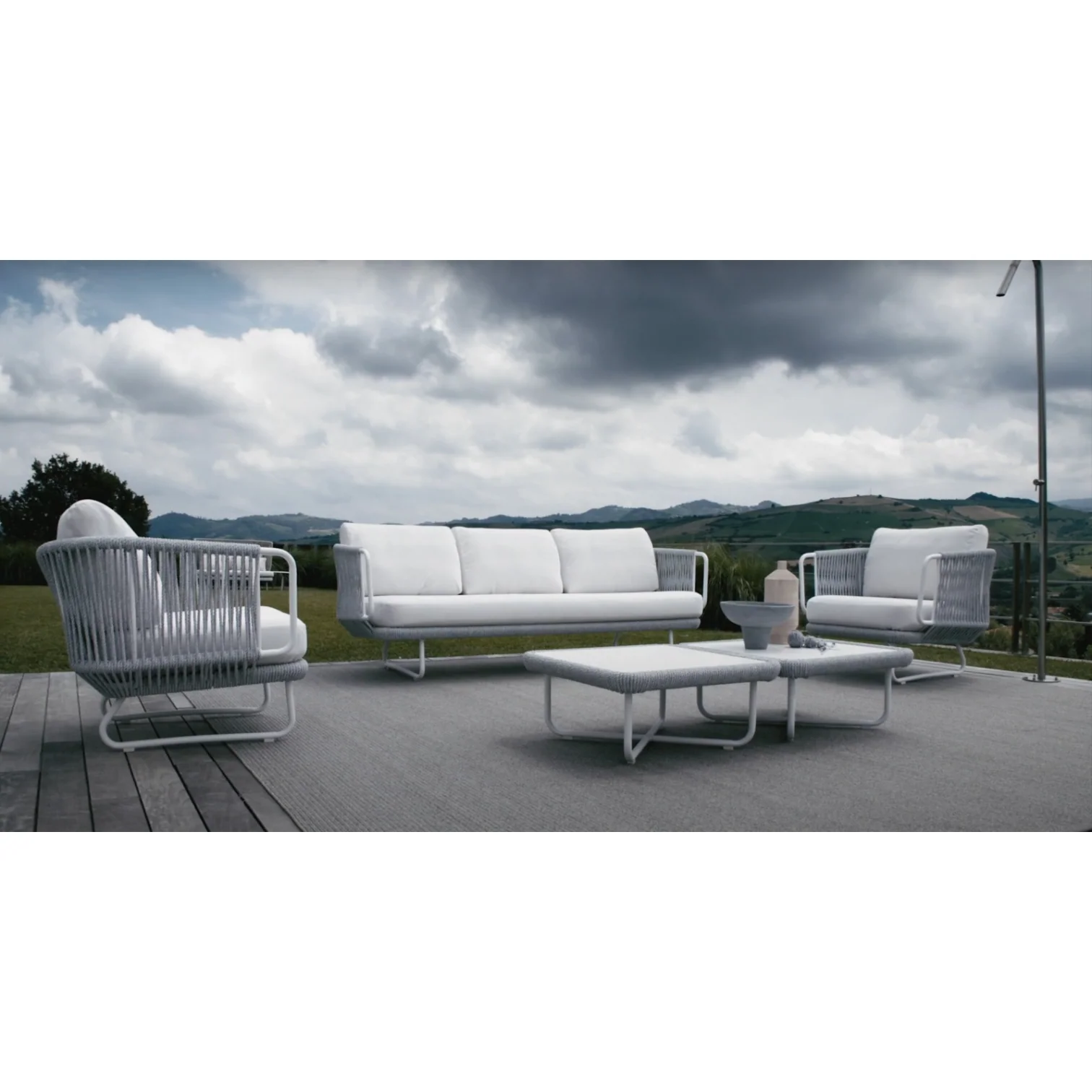 fef9e14631b949ef9a36675144378001_1512x.psd_1 Astor Outdoor Garden Balcony Sofa Set 3 Seater , 2 Single Seater and 1 Center Table Set Braid & Rope (Grey-Off White) - Image 1