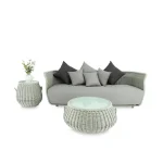 Fonsie Outdoor Sofa Set 3 Seater 1 Side Table and 1 Center Table Set (Grey) Braided & Rope (Copy) - Image 4
