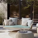 Hoshin Double Seater Hanging Swing Without Stand For Balcony, Garden Swing (Tan) Braided & Rope