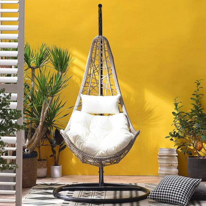 ANASTASIO SINGLE SEATER HANGING SWING WITH STAND FOR BALCONY , GARDEN ...