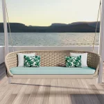 Hoshin Double Seater Hanging Swing Without Stand For Balcony, Garden Swing (Tan) Braided & Rope - Image 2