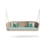 Hoshin Double Seater Hanging Swing Without Stand For Balcony, Garden Swing (Tan) Braided & Rope - Image 4