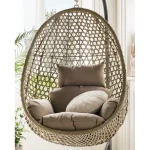 Eula Single Seater Hanging Swing With Stand For Balcony, Garden Swing (Gold)