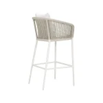Sezgin Outdoor Patio Bar Chair 2 Chair For Balcony Braided & Rope (Ivory) - Image 5