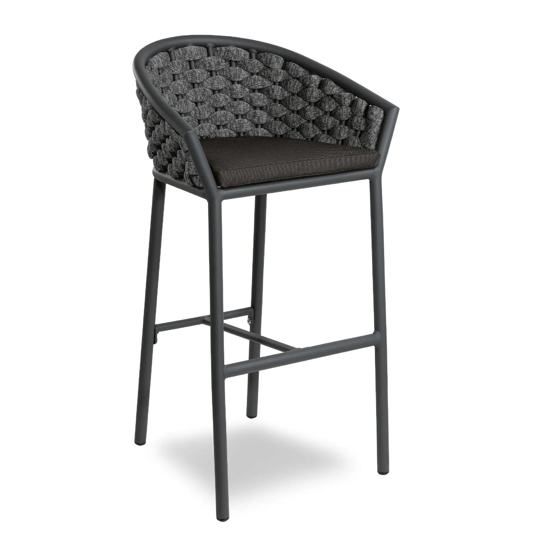 655_AT35_1 Cirillo Outdoor Patio Bar Chair 1 Chair For Balcony Braided & Rope - Image 1