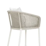 Sezgin Outdoor Patio Bar Chair 2 Chair For Balcony Braided & Rope (Ivory) - Image 6