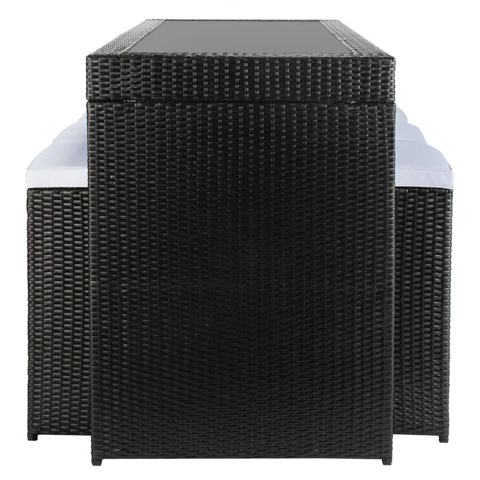 Ferdi Outdoor Patio Bar Sets 6 Stools and 1 Table (Black) - Image 6