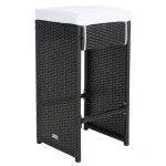 Ferdi Outdoor Patio Bar Sets 6 Stools and 1 Table (Black) - Image 7