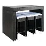 Ferdi Outdoor Patio Bar Sets 6 Stools and 1 Table (Black) - Image 5