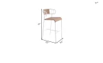 Boivin Outdoor Patio Bar Chair 2 Chairs set For Balcony (White + Light Brown) - Image 2