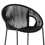 MINIATI OUTDOOR PATIO BAR CHAIR 1 CHAIRS FOR BALCONY (BLACK) - Image 4