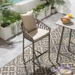 Hilario Outdoor Patio Bar Chair 1 Chair For Balcony Braided & Rope - Image 3